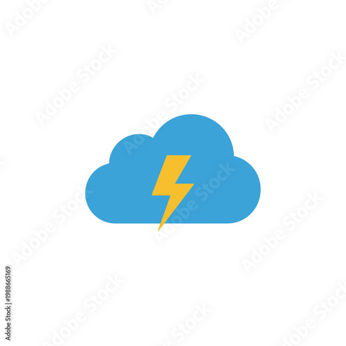 Weather icon with lightning bolt and cloud.
