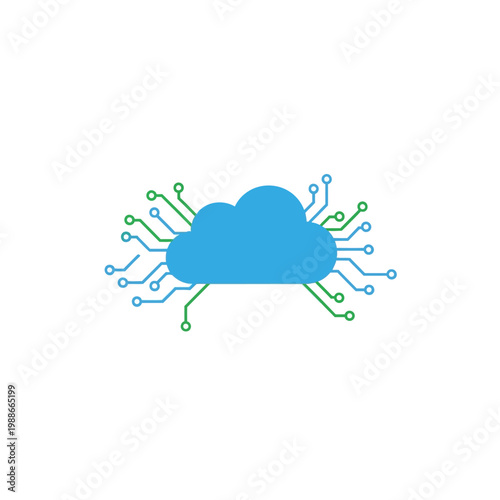 Cloud computing network technology concept.