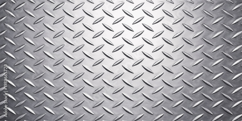Clean diamond plate metal texture, silver steel background, industrial metallic surface, seamless pattern, bright aluminum flooring, high resolution modern backdrop