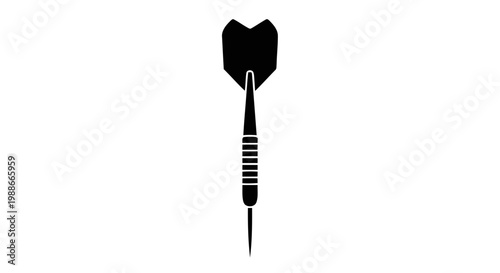 Vector illustration of black silhouette of a dart for playing darts on a transparent background