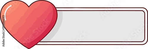 Heart Shaped Label Tag Isolated on Transparent Background for Valentine Day Sale Promotion and Romantic Web Interface Design Element