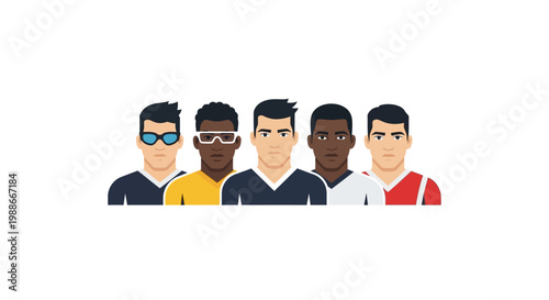 Diverse group of men standing together in unity.