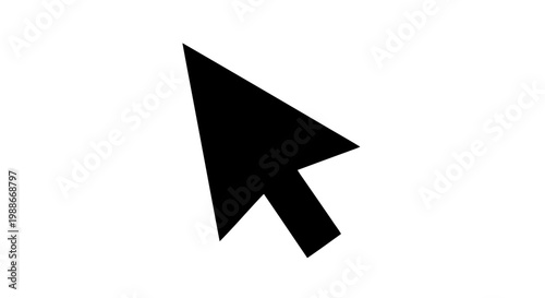 Vector illustration of black computer mouse cursor arrow icon on a transparent background