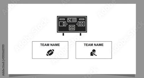 American Football Scoreboard and Team Displays.