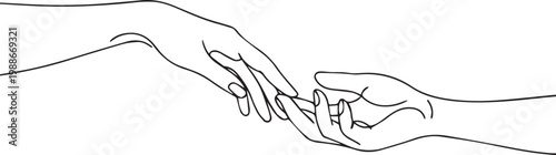 Two hands reaching out to each other in a gesture of support or friendship