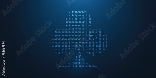 Futuristic Blue PCB Maze Technology Background with Intricate Circuit Trace Lines on Dark Blue Digital Backdrop for Cybersecurity, AI Innovation and Advanced Data Systems