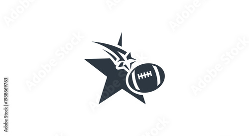 American Football Star Emblem Graphic Design.