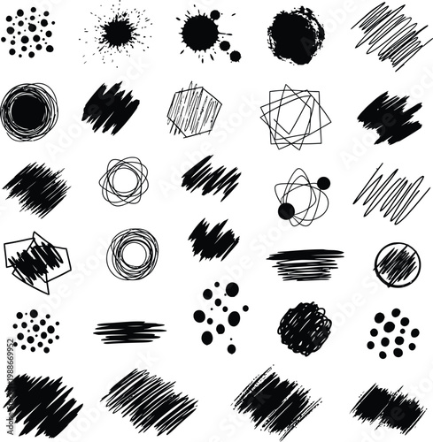 Doodle Shapes and Hand Drawn Scribble Elements Pack