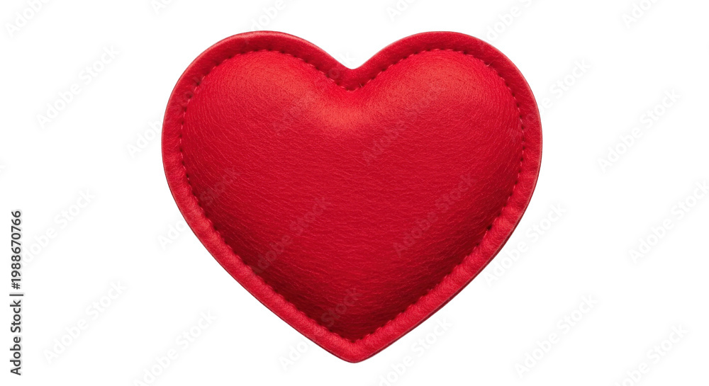 Obraz premium A vibrant red velvet heart shape with a glossy texture and smooth edges.