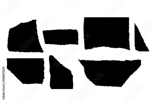 Ripped paper,shape. Square torn paper shape. Headline, calligraphy border, isolated grunge header background. Rough edge square frame.	