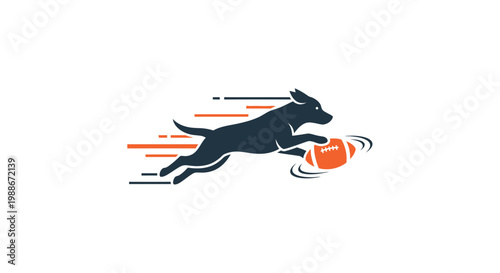 Dog running with an orange ball.