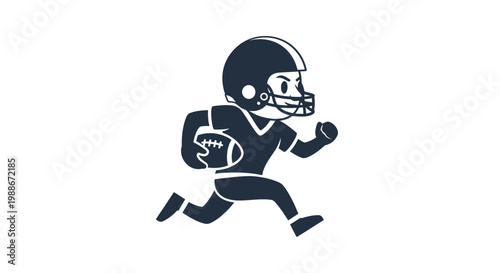 American football player running with ball.