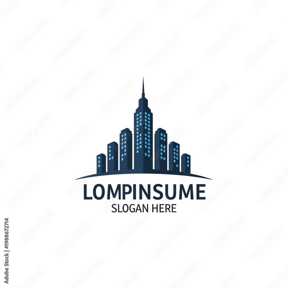 Fototapeta premium City Skyline with Skyscraper Buildings.