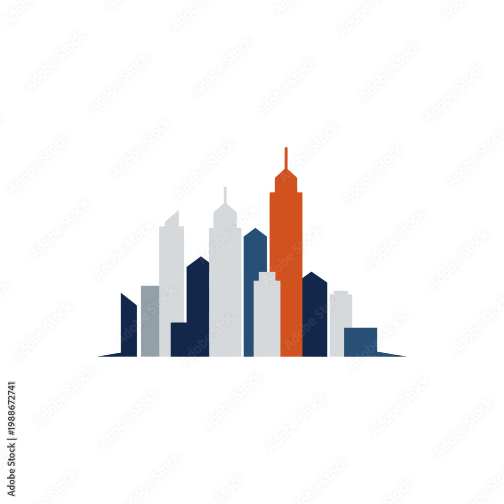 Fototapeta premium City Skyline with Tall Buildings.