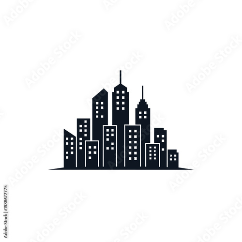 City Skyline with Tall Buildings.