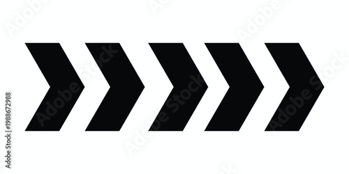 Black chevron arrows a set of directional indicators for design and navigation