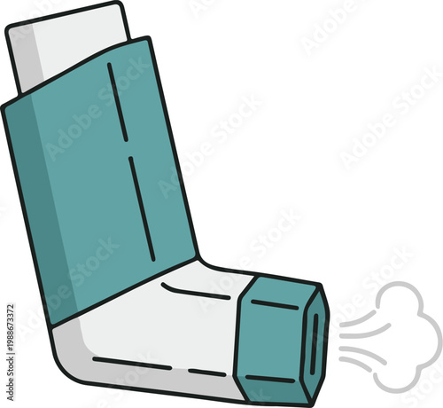 Illustration of a medical asthma inhaler device