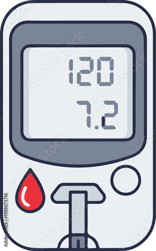 Digital blood glucose meter for measuring blood sugar levels