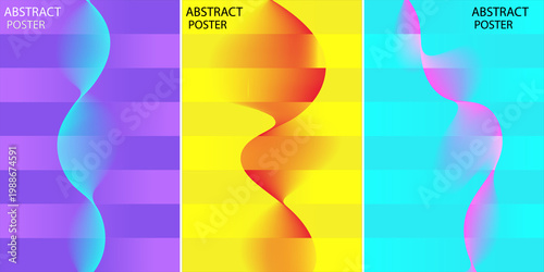 Abstract Gradient Wave Geometric Poster Se