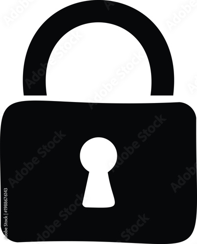 Black and white padlock with a keyhole in the center
