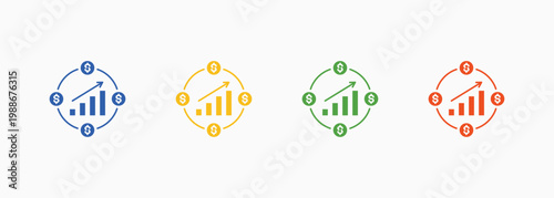Cashflow Icon Set Color Multiple Style Collection Element For Design