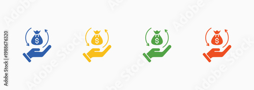 Roi Icon Set Color Multiple Style Collection Element For Design