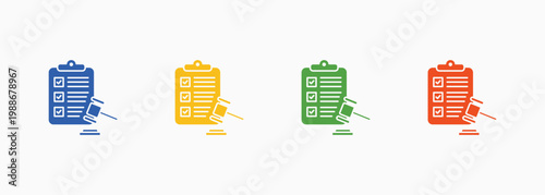 Rules Icon Set Color Multiple Style Collection Element For Design