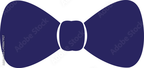 Solid navy blue bow tie isolated on white background