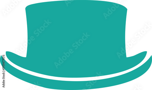 Valokuva Teal hat with white band and curved brim