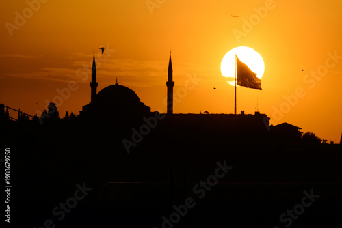 mosque at sunset
