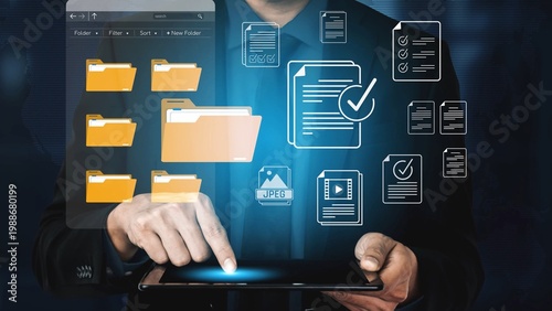 Digital Document Management System with Folder Organization and File Checkmarks for Efficient Data Handling and Professional Workflow Optimization Sigmoid