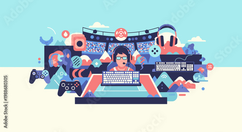 A minimalist, top-down view of a game controller on a pale background evokes a relaxed, immersive atmosphere. Ideal for blogs, articles, or advertisem