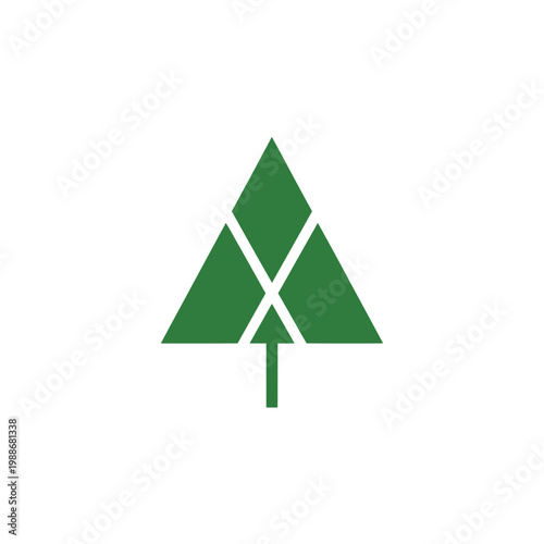 Tableau sur toile Abstract Green Tree Logo Design.