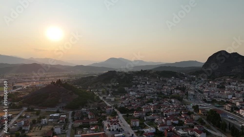 sunset over the city
