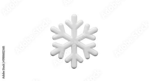 Simple white snowflake design with transparent background