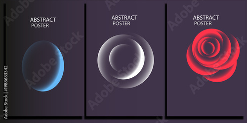 Minimalist Sphere and Bloom Abstract Poster Collection