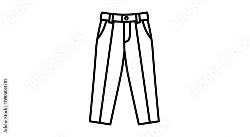 Simple line drawing of a pair of classic tailored trousers