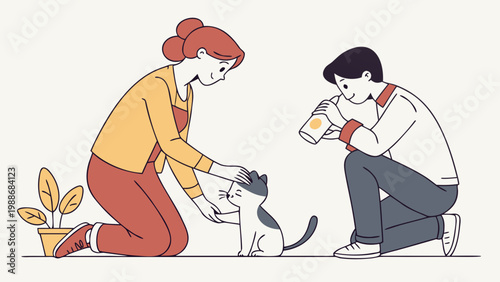 Woman helping a man tie his shoelace while sitting on the ground