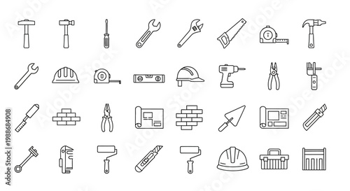 Collection of various construction tools.