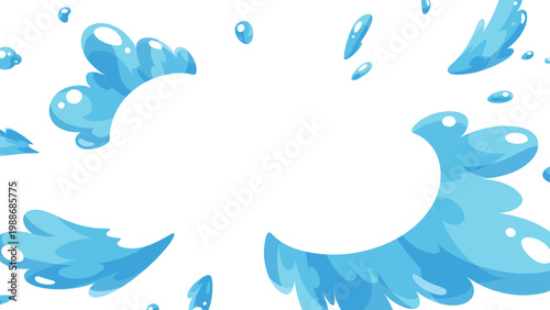 斜め上から見た水の爆発の背景イラスト_16:9