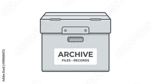 Grey File Storage Box Container.