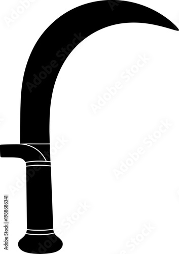 Curved sickle hand tool for agricultural harvesting