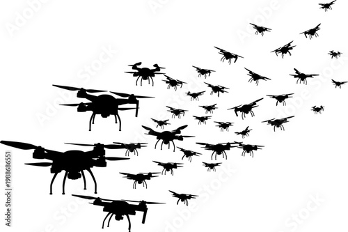 Large swarm of autonomous drones flies in formation