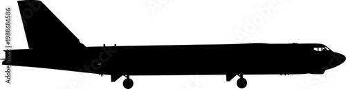 Long range strategic heavy bomber silhouette in flight profile