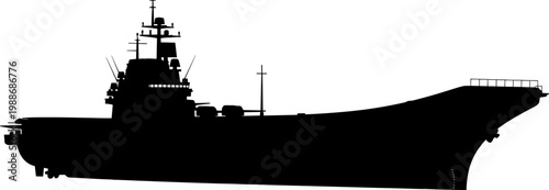 Naval aircraft carrier silhouette used for maritime power projection