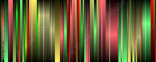 Abstract vertical striped background with glowing metallic green, red, and gold gradients
