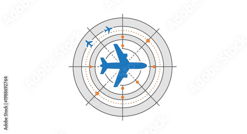 Air traffic control radar system graphic.
