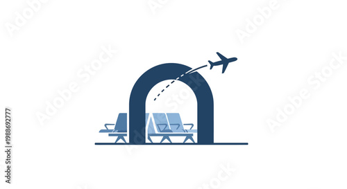 Airport departure lounge travel concept.