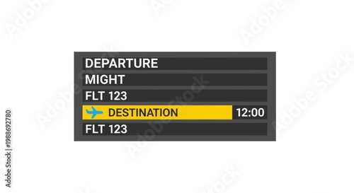Airport departure and arrival flight information display board.