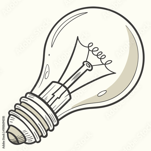 A light bulb with a filament and base